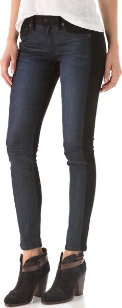 Rag & Bone Jekyll Jeans with Suede in Blue - Lyst