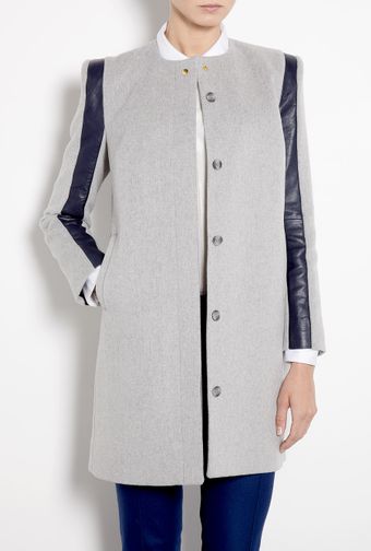 Sophie Hulme 3d Sleeve Wool Leather Coat - Lyst