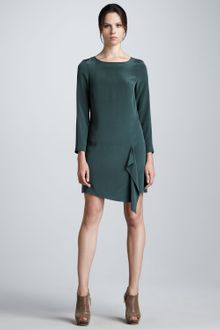 Tibi Longsleeve Silk Shift Dress - Lyst