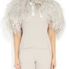 Alexander Mcqueen Ostrich Feather Shrug in Gray - Lyst