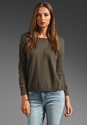 Autumn Cashmere Cropped Sweater with Suede Elbow Patches - Lyst