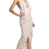 Donna Karan New York Halter Draped Evening Gown in Beige (natural) - Lyst