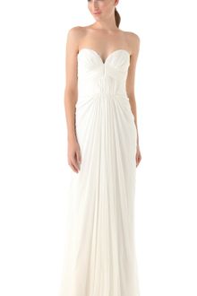 J. Mendel Strapless Pleated Gown - Lyst