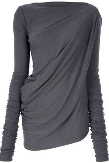 Rick Owens Draped Asymmetric Top - Lyst