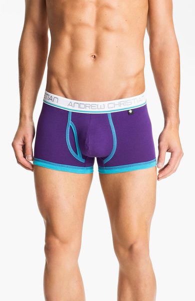 Andrew Christian Tighty Whitie Punked Trunks In Purple For Men Lyst