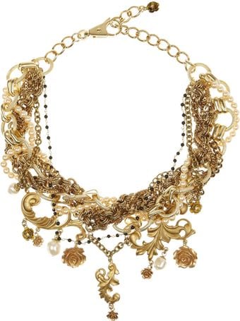 Dolce & Gabbana Goldplated Glass Pearl Necklace - Lyst