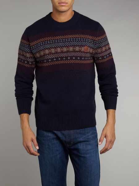 fred perry crew neck sweatshirt navy