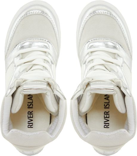 white trainers with wedge
