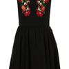 Topshop Embroidered Skater Dress By Rare in Black - Lyst