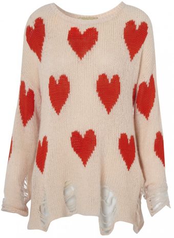 Wildfox Wildfox All Over Love Knit Pink Peony - Lyst