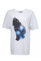 Wildfox Wildfox Galaxy Cat Tshirt Clean White