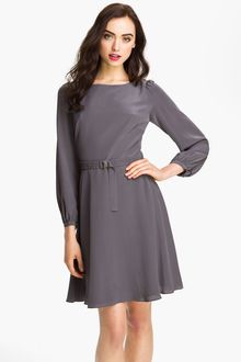 Eliza J Blouson Sleeve Silk Day Dress - Lyst