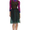 Sophie Theallet Organza And Japanese Jersey Cocktail Dress in Green (olive/teal) - Lyst