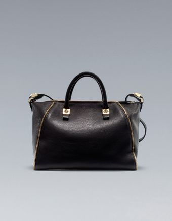 Zara Bowling Bag with Zips - Lyst