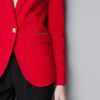 Zara Ponte Di Roma Blazer with Elbow Patches in Red - Lyst
