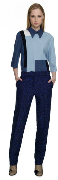 3.1 Phillip Lim Viscose Cotton Leopard Jacquard Cropped Pencil Trouser - Lyst