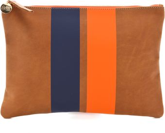 Clare Vivier Stripe Flat Clutch - Lyst