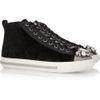 Miu Miu Velvet Hightop Sneakers in Black - Lyst