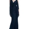 Zac Posen Flutter Sleeve Evening Gown in Blue (midnight) - Lyst