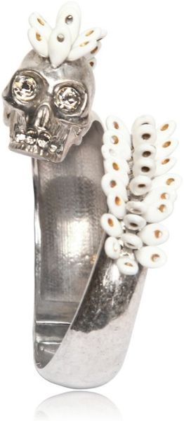 Alexander Mcqueen Punk Skull Bracelet in Silver - Lyst