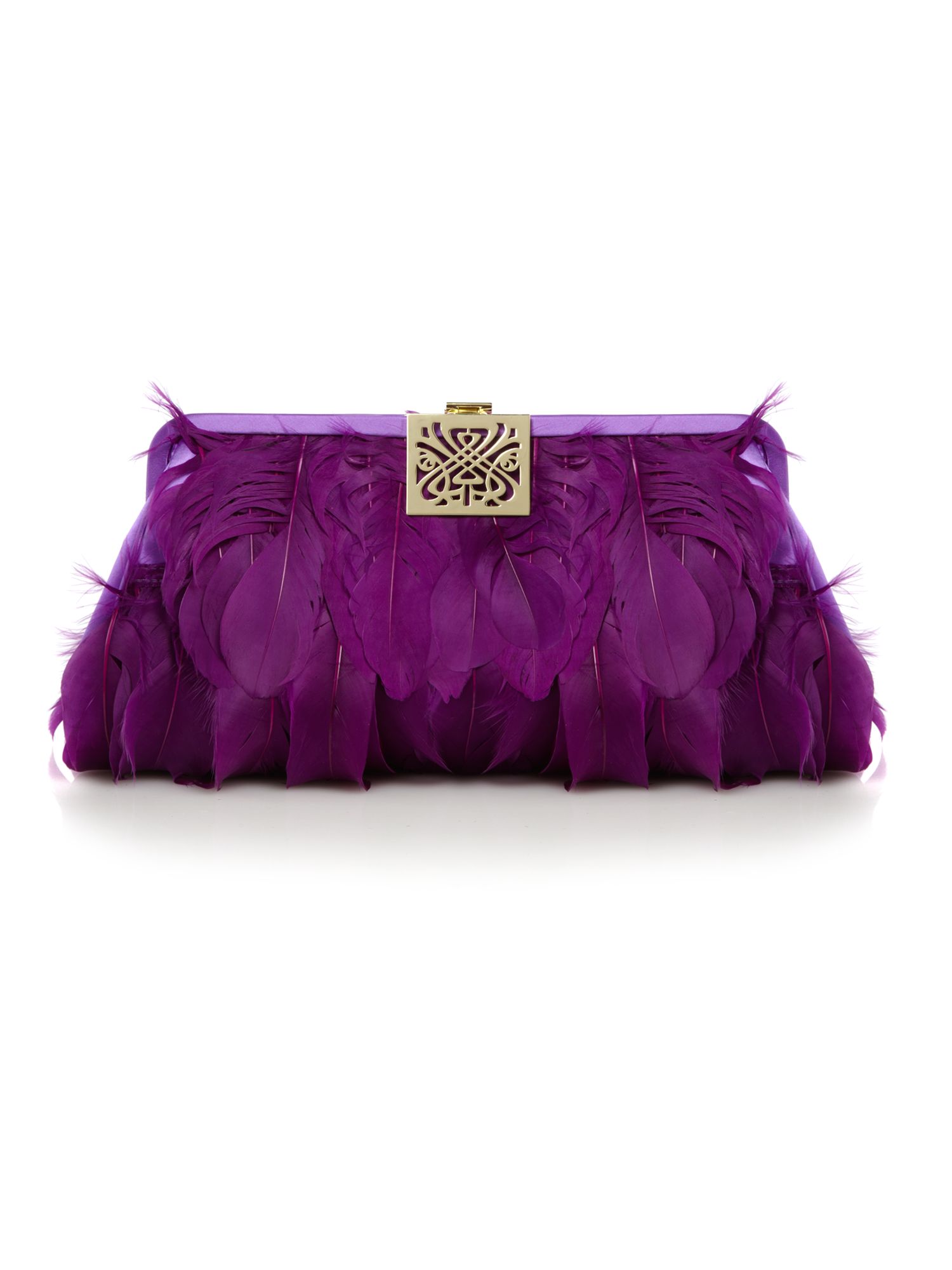 feather clutch purse