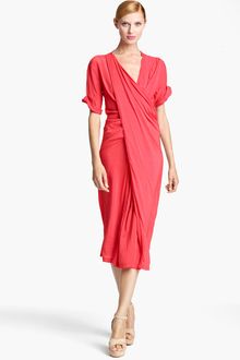 Donna Karan New York Collection Asymmetrical Draped Crepe Dress - Lyst