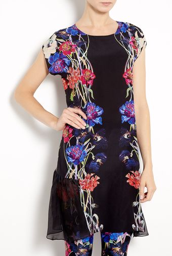 Hermione De Paula Printed Silk Carmel Dress - Lyst