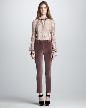 Rachel Zoe Ian Velvet Cigarette Pants - Lyst