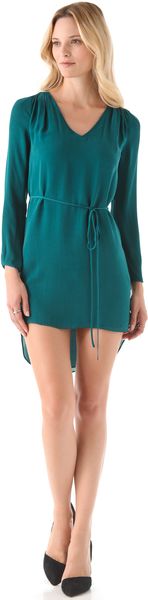 Rebecca Minkoff Deep V- Dress with Sash - Lyst