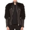Alexander Mcqueen Fur Sleeves Biker Jacket in Black - Lyst
