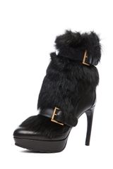 Alexander McQueen Long Hair Heel in Black