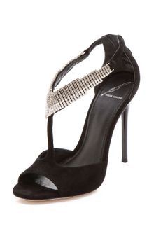 B Brian Atwood Loreto Suede Crystal Sandals - Lyst