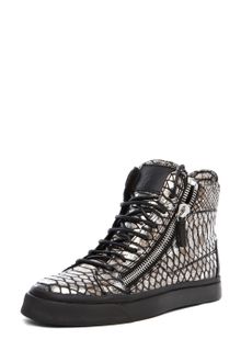 Giuseppe Zanotti Embossed Sneaker in Metallic - Lyst