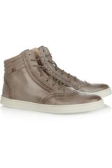 Gucci Brogue style Leather Hightop Sneakers