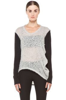 Helmut Lang Plaited Boucle Cowl Sweater in Putty - Lyst