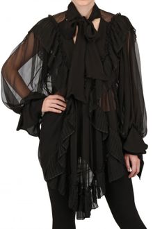 John Galliano Ruffled Silk Chiffon Shirt - Lyst