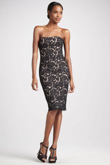 Notte By Marchesa Strapless Lace Cocktail Dress - Lyst