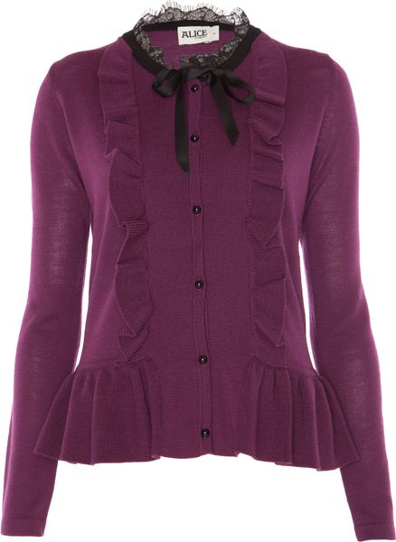 Alice By Temperley Gloria Cardigan in Purple (berry) - Lyst
