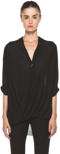 Helmut Lang Overlap Top in Black - Lyst