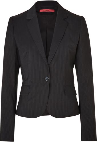 Hugo  Striped Wool Stretch Afiraly One Button Jacket - Lyst