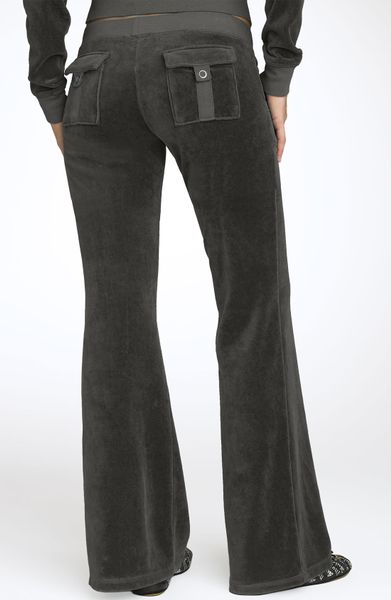 Juicy Couture Velour Pocket Pants in Gray (top hat) - Lyst