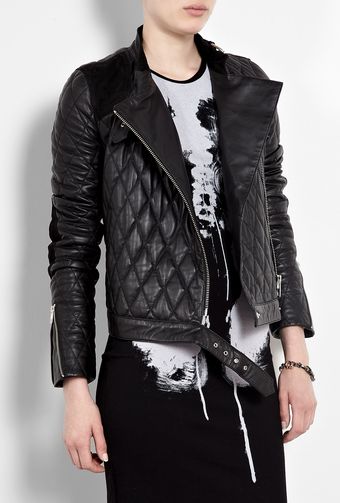 McQ by Alexander McQueen Quilted Leather Motorcycle Jacket - Lyst