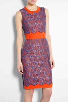 Preen Lace Overlay Ingrid Pencil Dress - Lyst