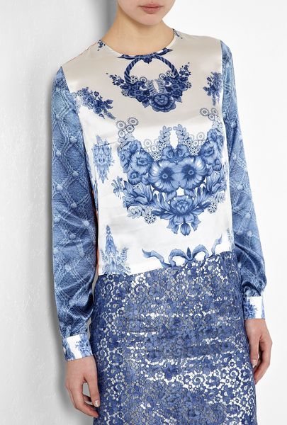 Preen Kala China Print Silk Top in Orange - Lyst