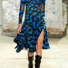 Proenza Schouler Ss Blue Bug Print Long Sleeve Pieced Dress in Blue (blue bug print) - Lyst