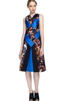 Proenza Schouler Ss Protestor Scene Print Sleeveless Diamond Vneck Flare Dress - Lyst