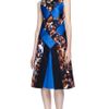 Proenza Schouler Ss Protestor Scene Print Sleeveless Diamond Vneck Flare Dress in Blue (protestor scene print) - Lyst