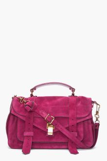 Proenza Schouler Ps1 Medium Raspberry Suede Satchel - Lyst