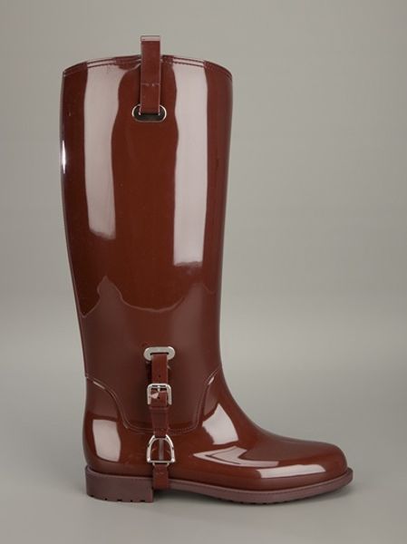 ralph lauren black and red rain boots