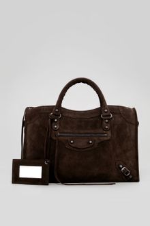 Balenciaga Baby Daim Suede Classic City Bag Brun - Lyst